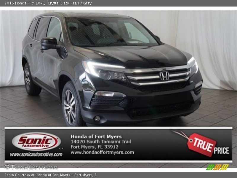 Crystal Black Pearl / Gray 2016 Honda Pilot EX-L