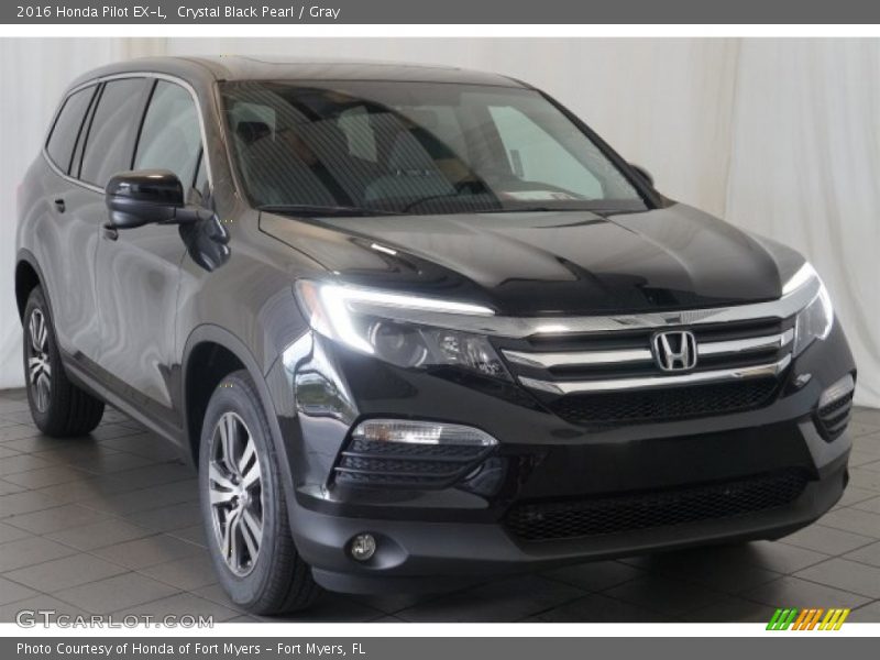 Crystal Black Pearl / Gray 2016 Honda Pilot EX-L
