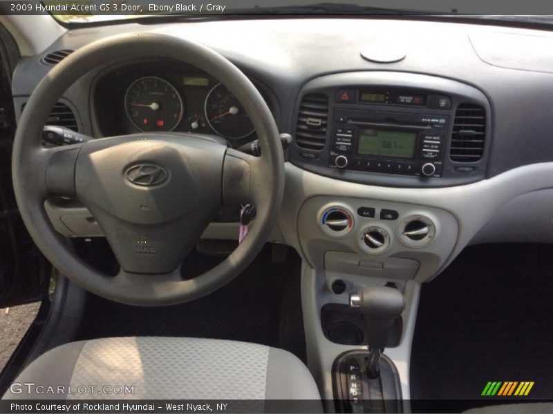 Ebony Black / Gray 2009 Hyundai Accent GS 3 Door