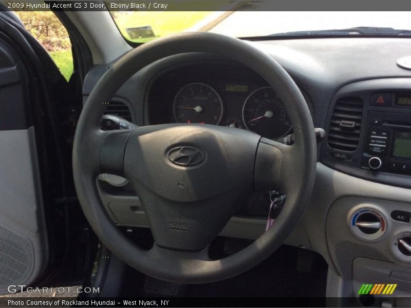 Ebony Black / Gray 2009 Hyundai Accent GS 3 Door