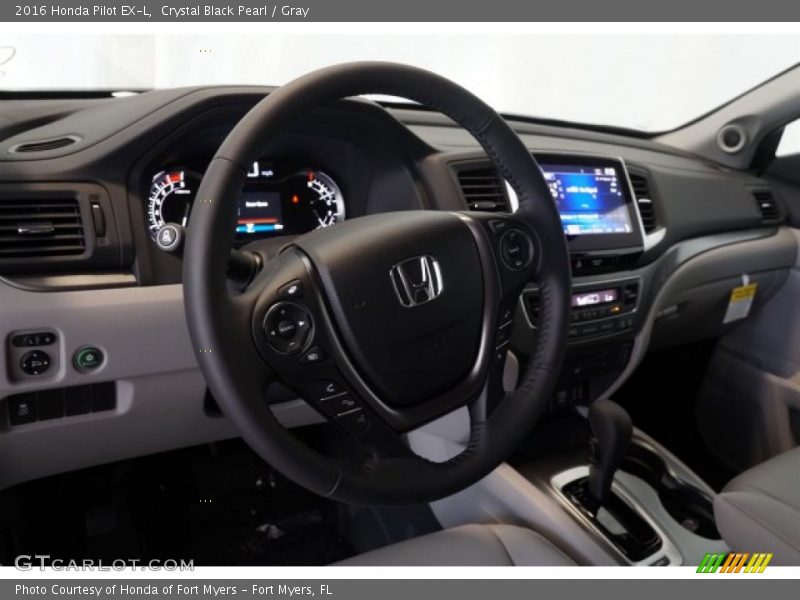 Crystal Black Pearl / Gray 2016 Honda Pilot EX-L