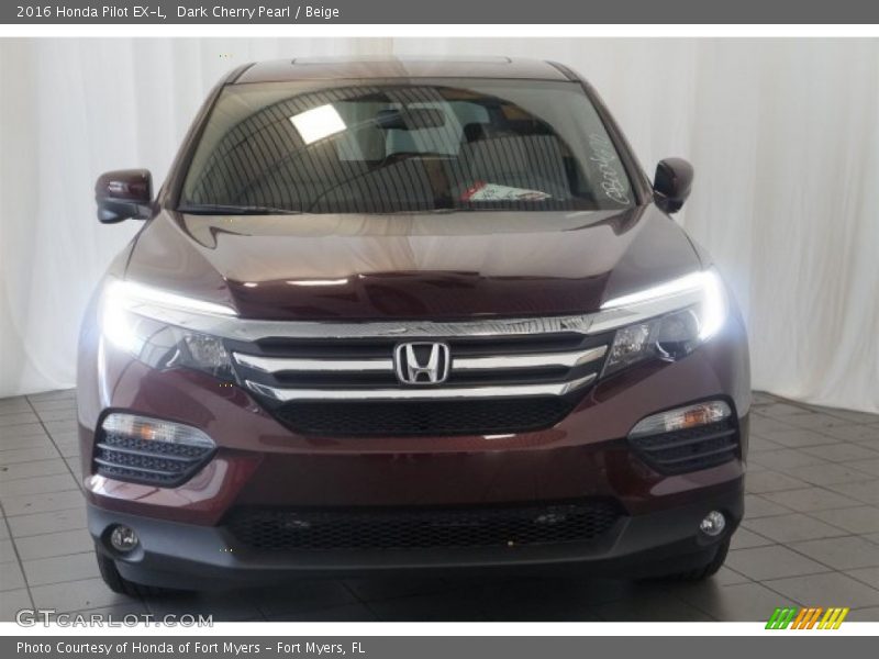 Dark Cherry Pearl / Beige 2016 Honda Pilot EX-L