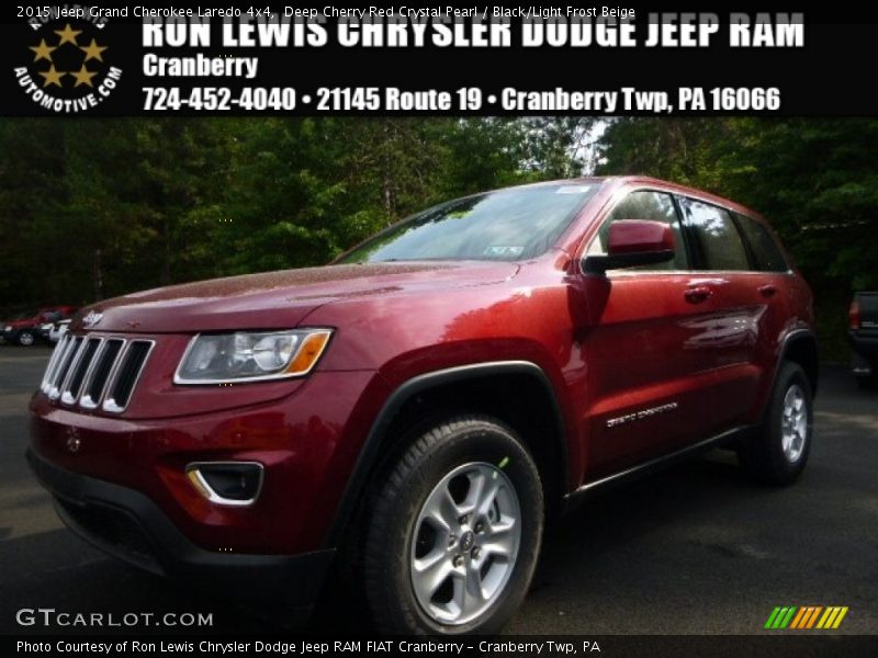 Deep Cherry Red Crystal Pearl / Black/Light Frost Beige 2015 Jeep Grand Cherokee Laredo 4x4