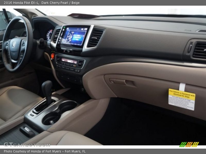 Dark Cherry Pearl / Beige 2016 Honda Pilot EX-L