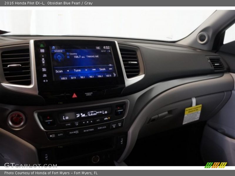 Obsidian Blue Pearl / Gray 2016 Honda Pilot EX-L