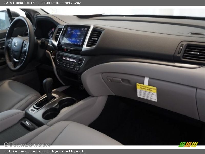 Obsidian Blue Pearl / Gray 2016 Honda Pilot EX-L