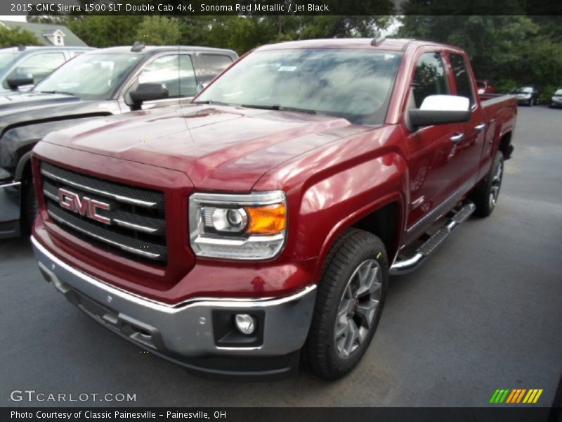 Sonoma Red Metallic / Jet Black 2015 GMC Sierra 1500 SLT Double Cab 4x4