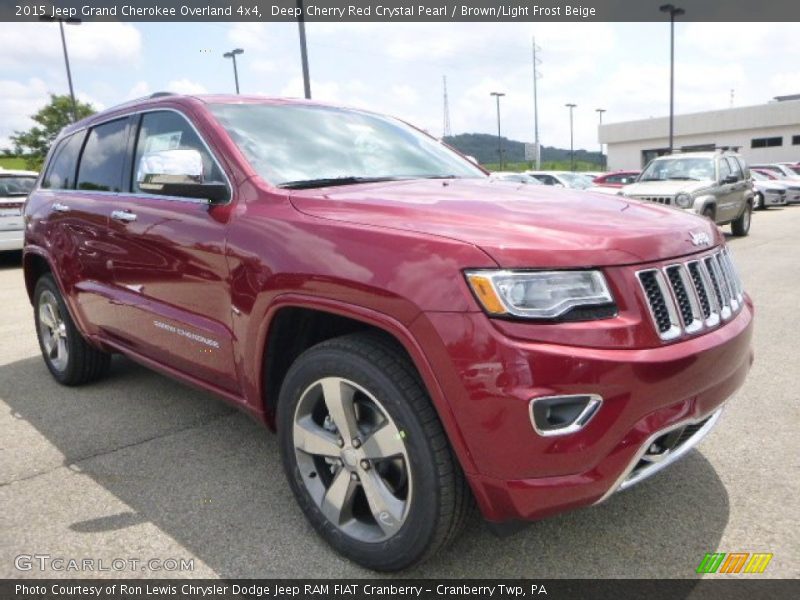 Deep Cherry Red Crystal Pearl / Brown/Light Frost Beige 2015 Jeep Grand Cherokee Overland 4x4