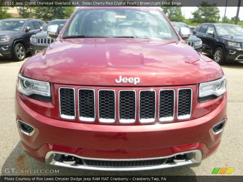 Deep Cherry Red Crystal Pearl / Brown/Light Frost Beige 2015 Jeep Grand Cherokee Overland 4x4