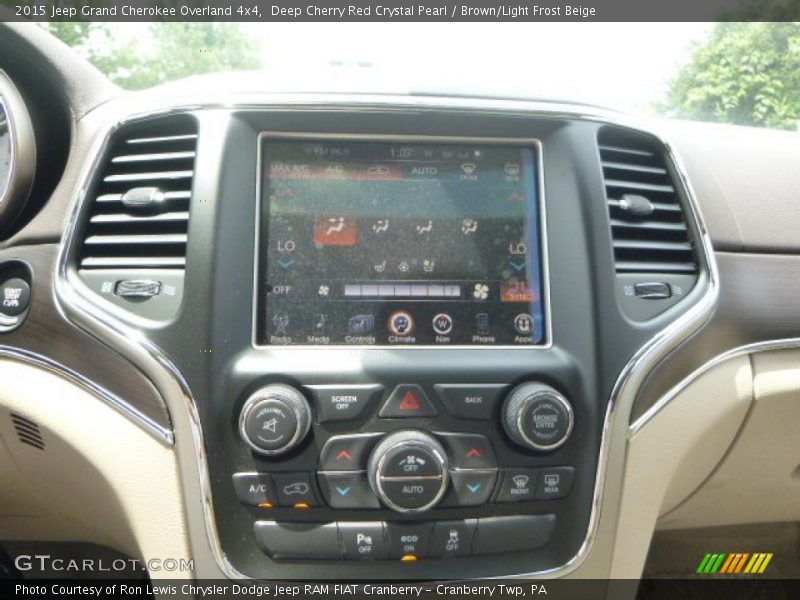 Deep Cherry Red Crystal Pearl / Brown/Light Frost Beige 2015 Jeep Grand Cherokee Overland 4x4