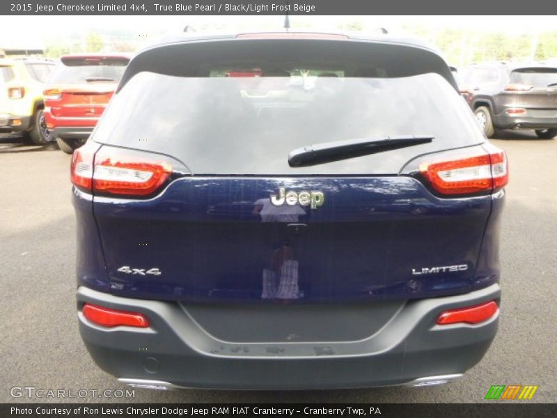 True Blue Pearl / Black/Light Frost Beige 2015 Jeep Cherokee Limited 4x4