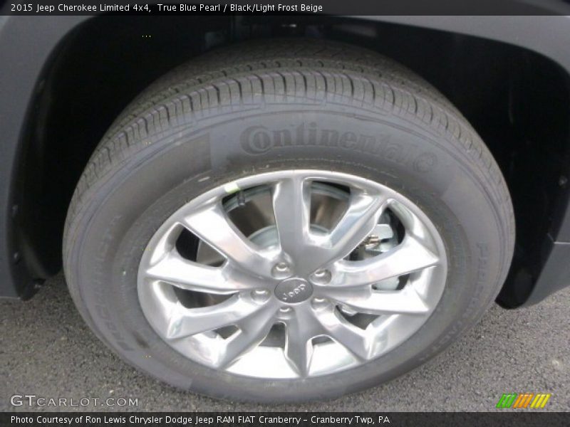 True Blue Pearl / Black/Light Frost Beige 2015 Jeep Cherokee Limited 4x4