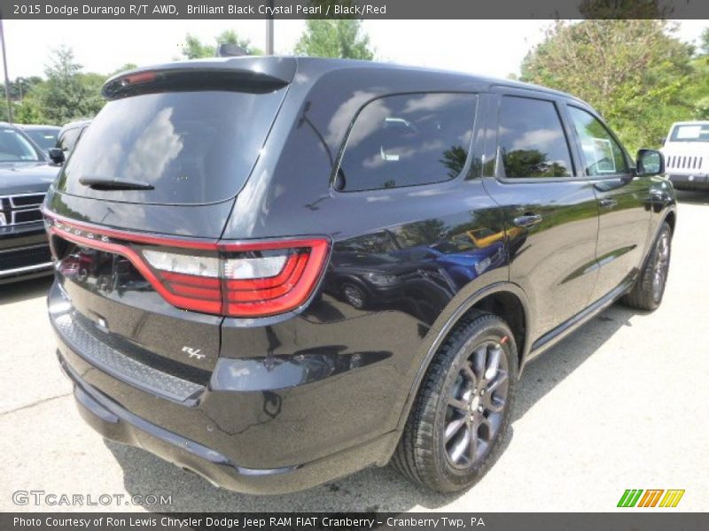 Brilliant Black Crystal Pearl / Black/Red 2015 Dodge Durango R/T AWD