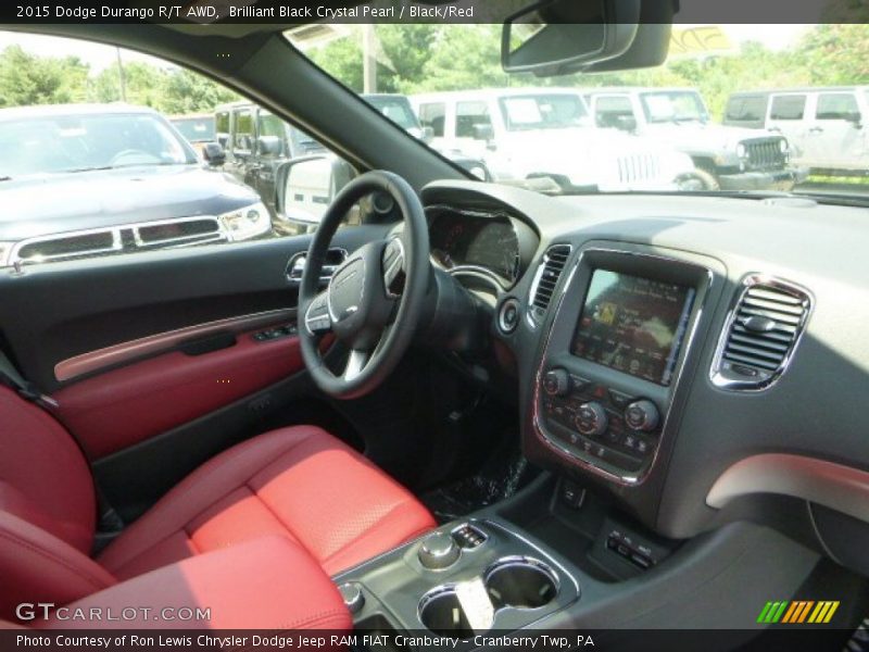 Brilliant Black Crystal Pearl / Black/Red 2015 Dodge Durango R/T AWD