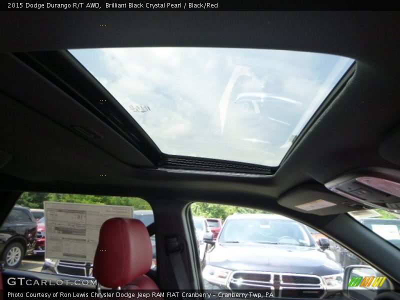 Brilliant Black Crystal Pearl / Black/Red 2015 Dodge Durango R/T AWD