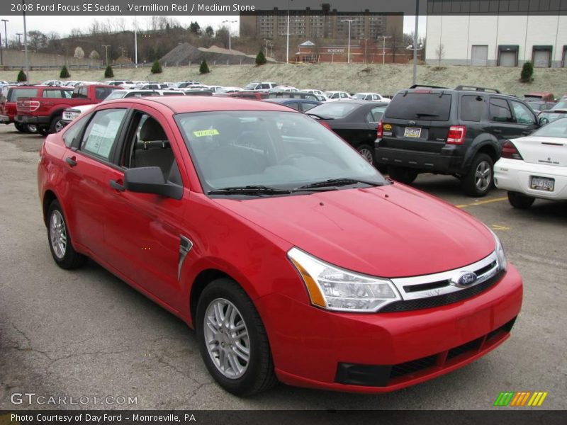 Vermillion Red / Medium Stone 2008 Ford Focus SE Sedan