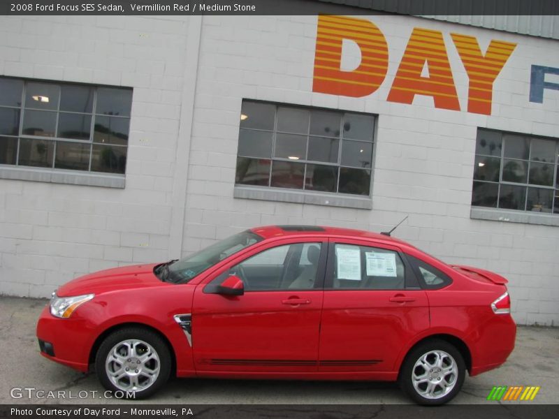 Vermillion Red / Medium Stone 2008 Ford Focus SES Sedan