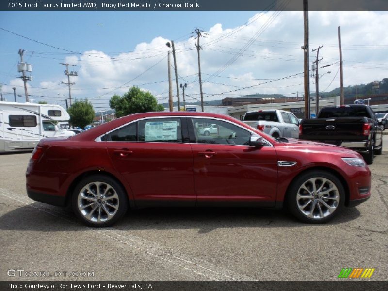 Ruby Red Metallic / Charcoal Black 2015 Ford Taurus Limited AWD