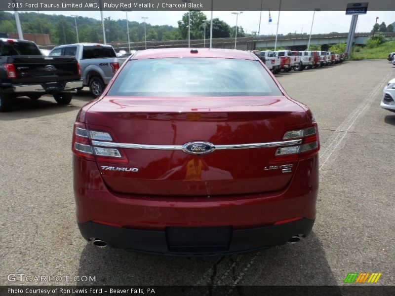 Ruby Red Metallic / Charcoal Black 2015 Ford Taurus Limited AWD
