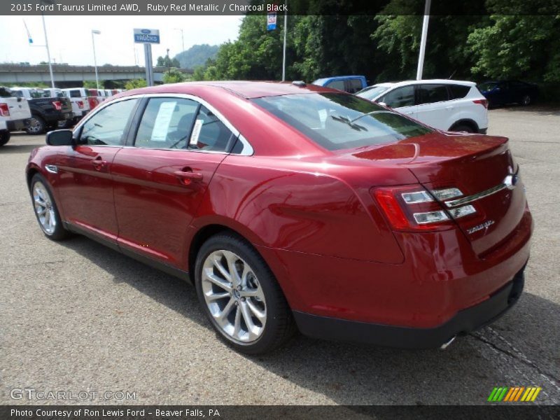 Ruby Red Metallic / Charcoal Black 2015 Ford Taurus Limited AWD