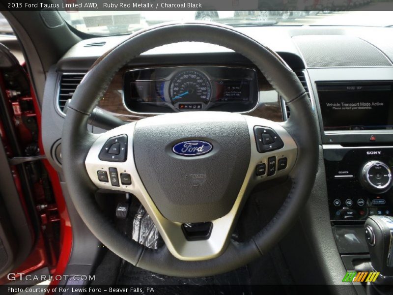 Ruby Red Metallic / Charcoal Black 2015 Ford Taurus Limited AWD