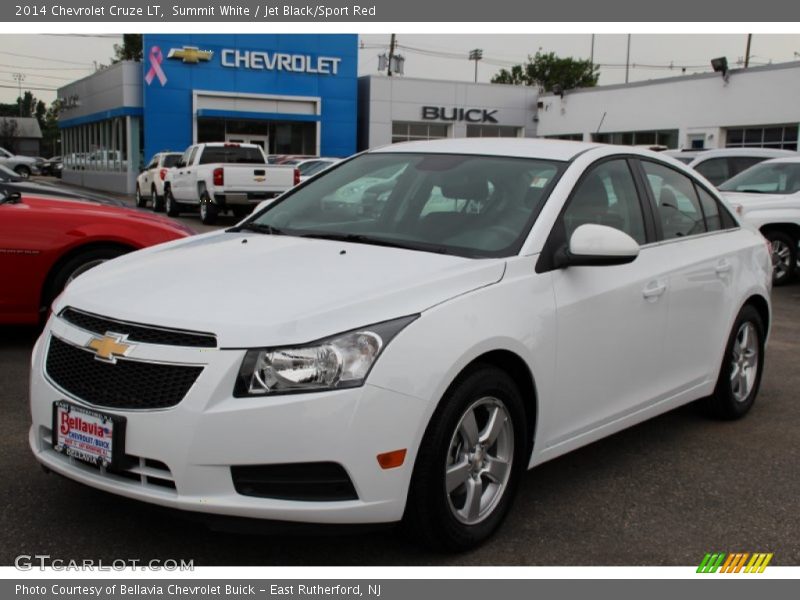 Summit White / Jet Black/Sport Red 2014 Chevrolet Cruze LT