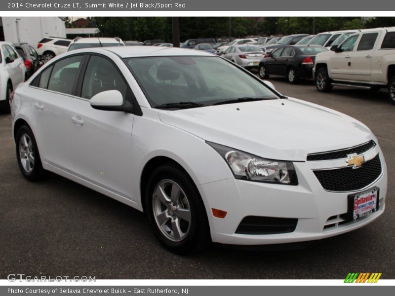 Summit White / Jet Black/Sport Red 2014 Chevrolet Cruze LT