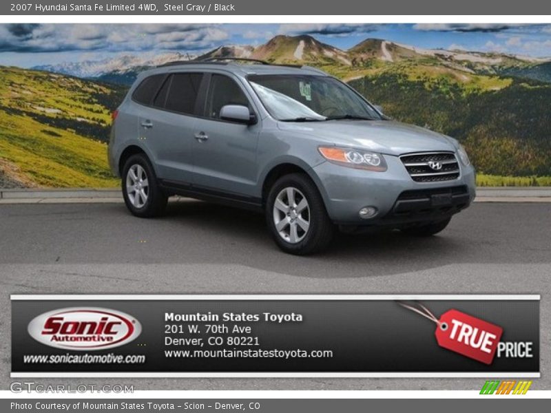 Steel Gray / Black 2007 Hyundai Santa Fe Limited 4WD