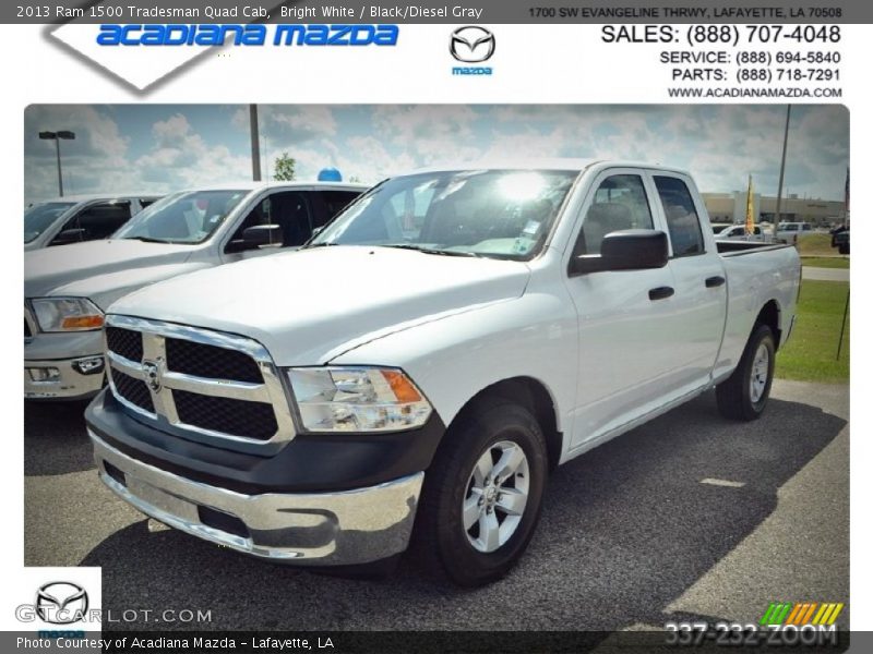 Bright White / Black/Diesel Gray 2013 Ram 1500 Tradesman Quad Cab