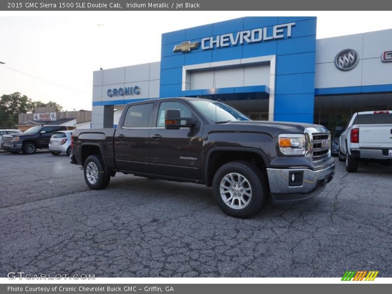 Iridium Metallic / Jet Black 2015 GMC Sierra 1500 SLE Double Cab