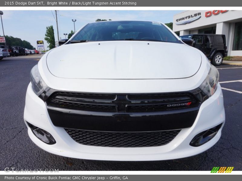 Bright White / Black/Light Tungsten Accent Stitching 2015 Dodge Dart SXT
