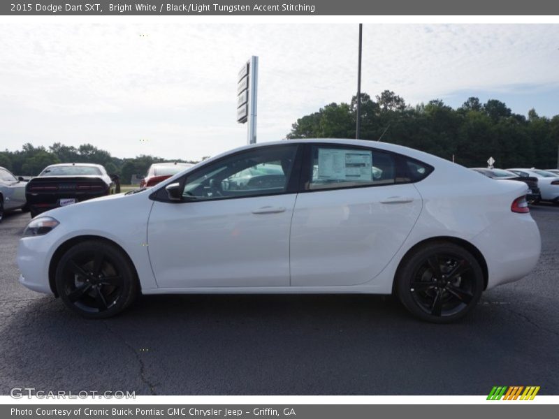 Bright White / Black/Light Tungsten Accent Stitching 2015 Dodge Dart SXT