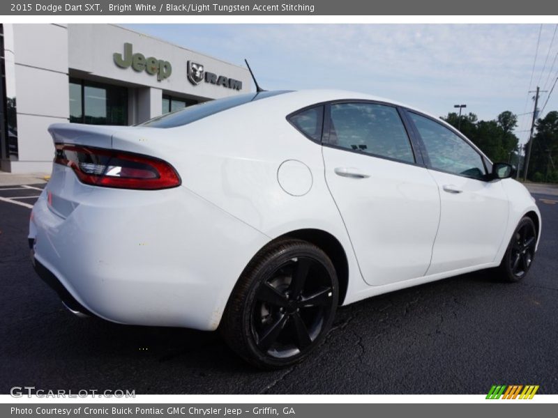 Bright White / Black/Light Tungsten Accent Stitching 2015 Dodge Dart SXT