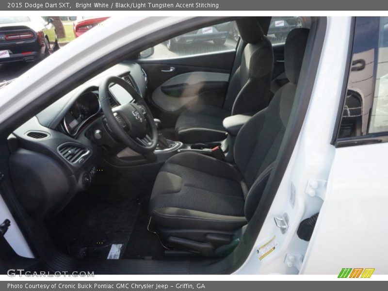 Bright White / Black/Light Tungsten Accent Stitching 2015 Dodge Dart SXT