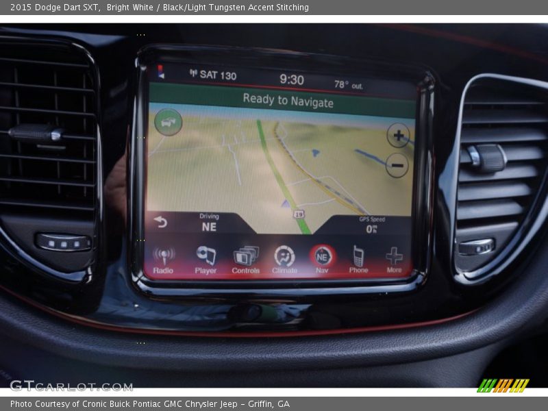 Bright White / Black/Light Tungsten Accent Stitching 2015 Dodge Dart SXT