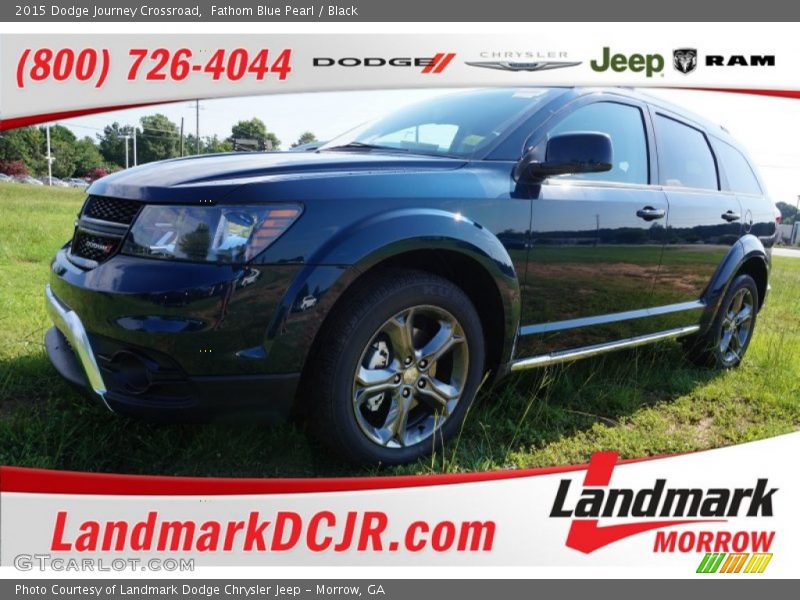 Fathom Blue Pearl / Black 2015 Dodge Journey Crossroad