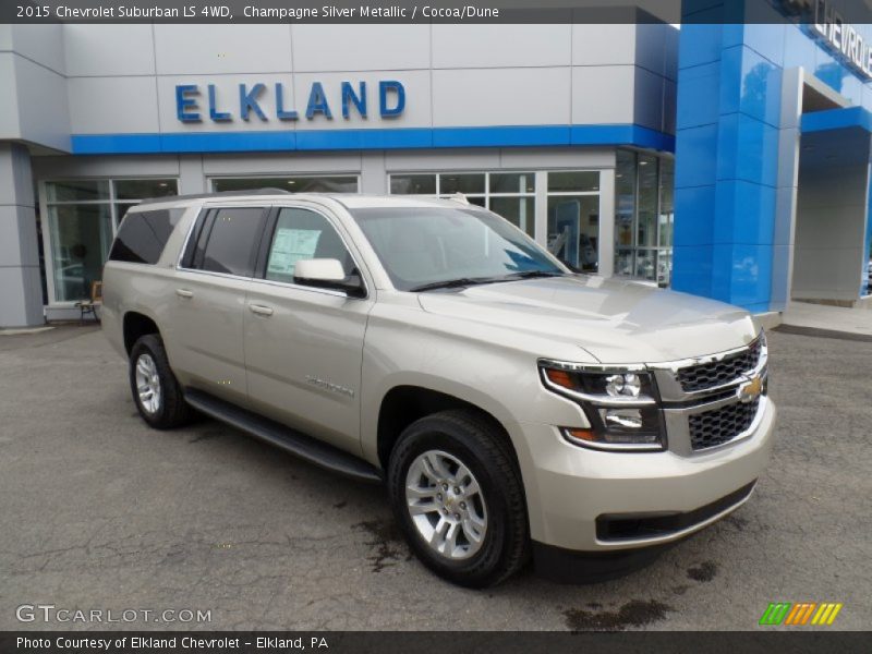 Champagne Silver Metallic / Cocoa/Dune 2015 Chevrolet Suburban LS 4WD