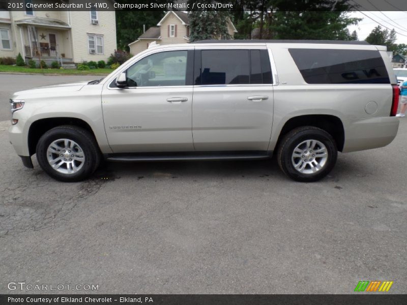 Champagne Silver Metallic / Cocoa/Dune 2015 Chevrolet Suburban LS 4WD
