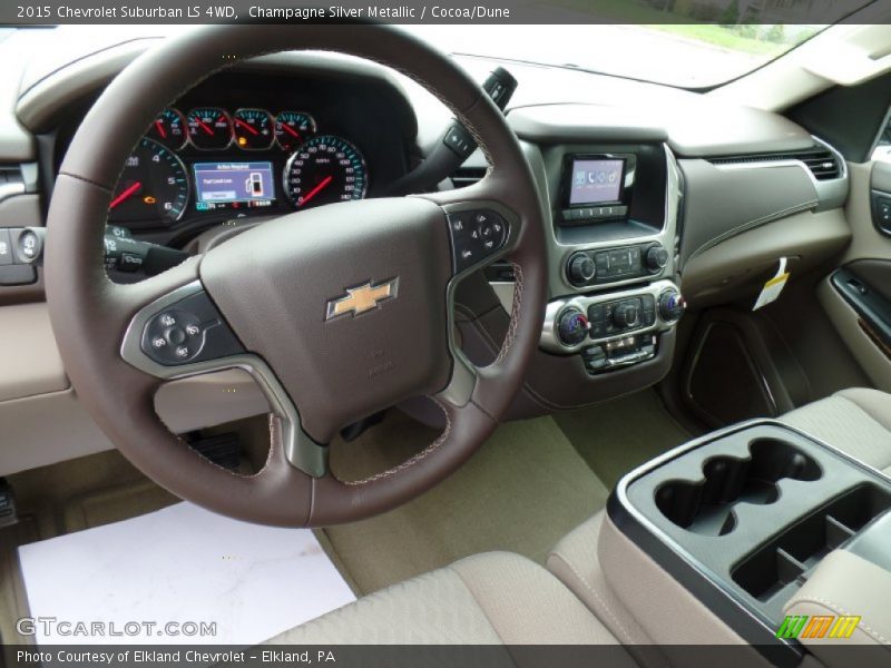 Champagne Silver Metallic / Cocoa/Dune 2015 Chevrolet Suburban LS 4WD