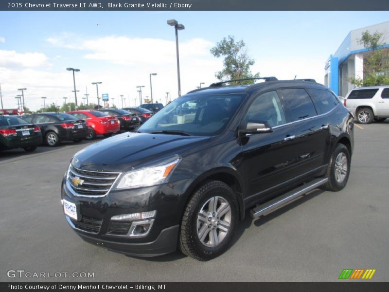 Black Granite Metallic / Ebony 2015 Chevrolet Traverse LT AWD