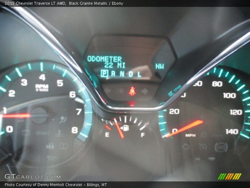 Black Granite Metallic / Ebony 2015 Chevrolet Traverse LT AWD