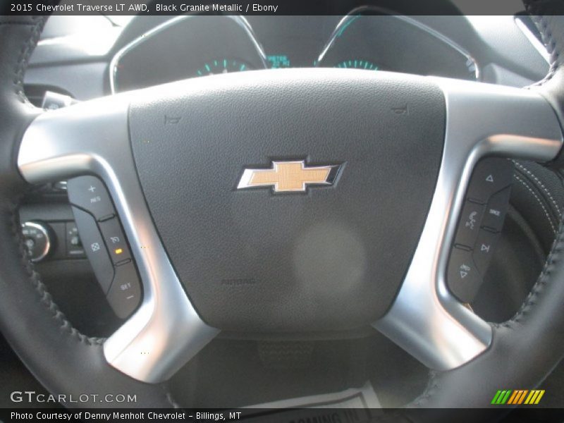 Black Granite Metallic / Ebony 2015 Chevrolet Traverse LT AWD