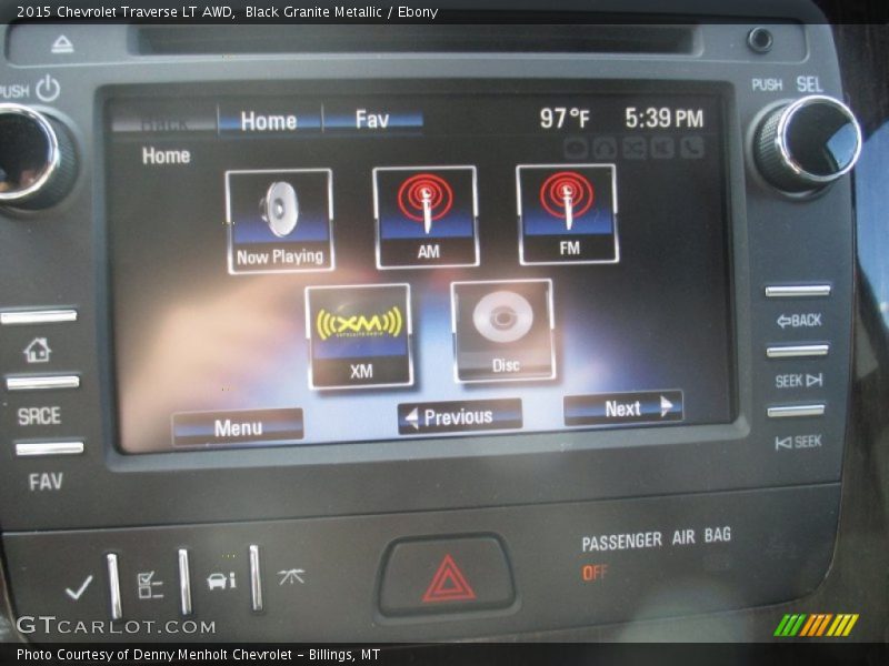 Black Granite Metallic / Ebony 2015 Chevrolet Traverse LT AWD