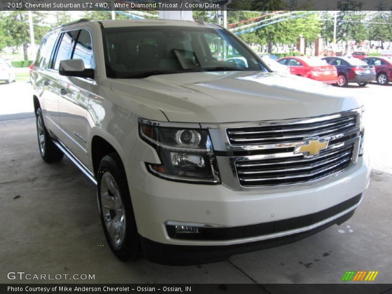 White Diamond Tricoat / Cocoa/Dune 2015 Chevrolet Suburban LTZ 4WD