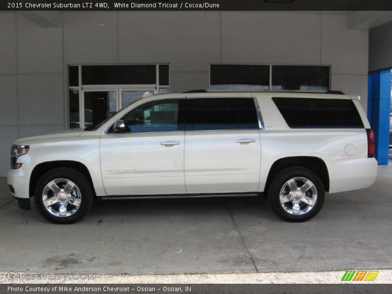 White Diamond Tricoat / Cocoa/Dune 2015 Chevrolet Suburban LTZ 4WD