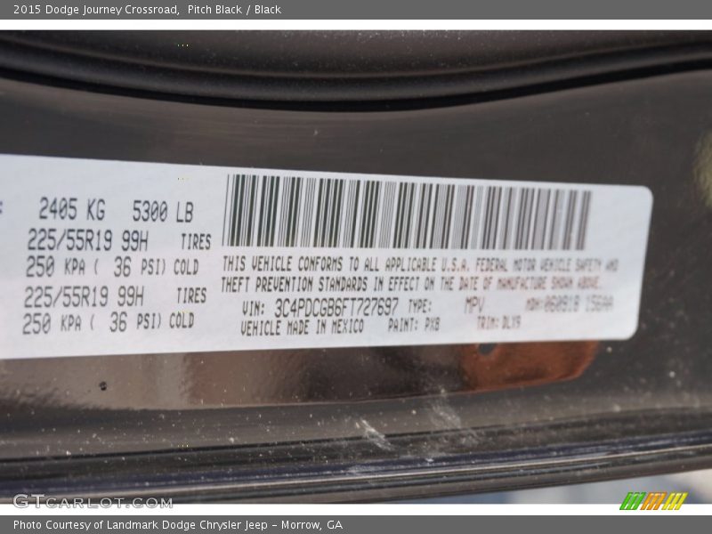 Pitch Black / Black 2015 Dodge Journey Crossroad