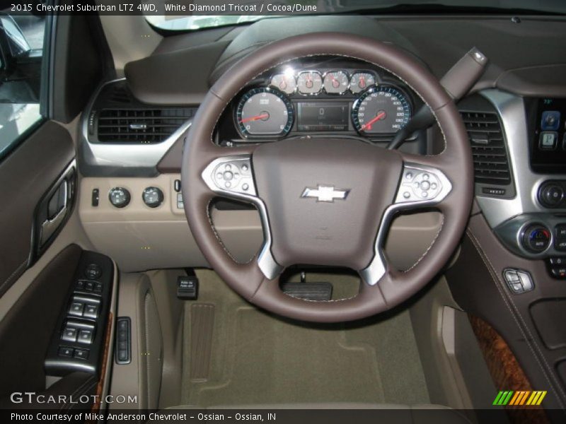 White Diamond Tricoat / Cocoa/Dune 2015 Chevrolet Suburban LTZ 4WD