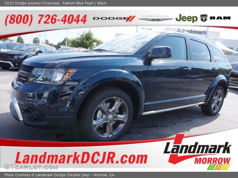 Fathom Blue Pearl / Black 2015 Dodge Journey Crossroad