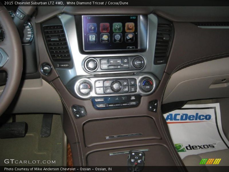 White Diamond Tricoat / Cocoa/Dune 2015 Chevrolet Suburban LTZ 4WD