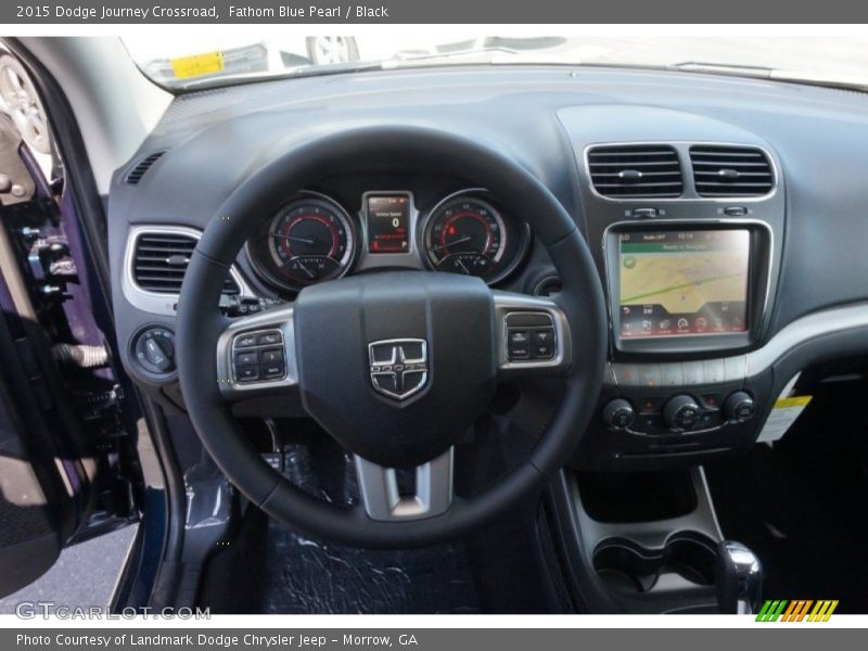 Fathom Blue Pearl / Black 2015 Dodge Journey Crossroad